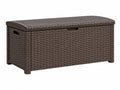 Aufbewahrungsbox 120 x 50 x 55 cm braun Polyrattan mit Deckel für den Außenbereich