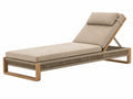 Gartenliege 200 x 75 x 85 cm aus Holz und Seilgeflecht Beige verstellbar
