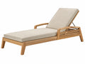 Gartenliege 200 x 70 cm aus Holz in Naturbeige mit verstellbarer Rückenlehne
