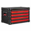 Werkzeugkasten 60 x 35 x 38 cm aus Metall Schwarz Rot mit 4 Schubladen